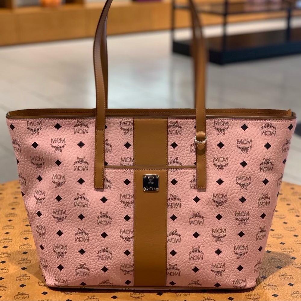 MCM Medium Visetos Shopper Tote Bag